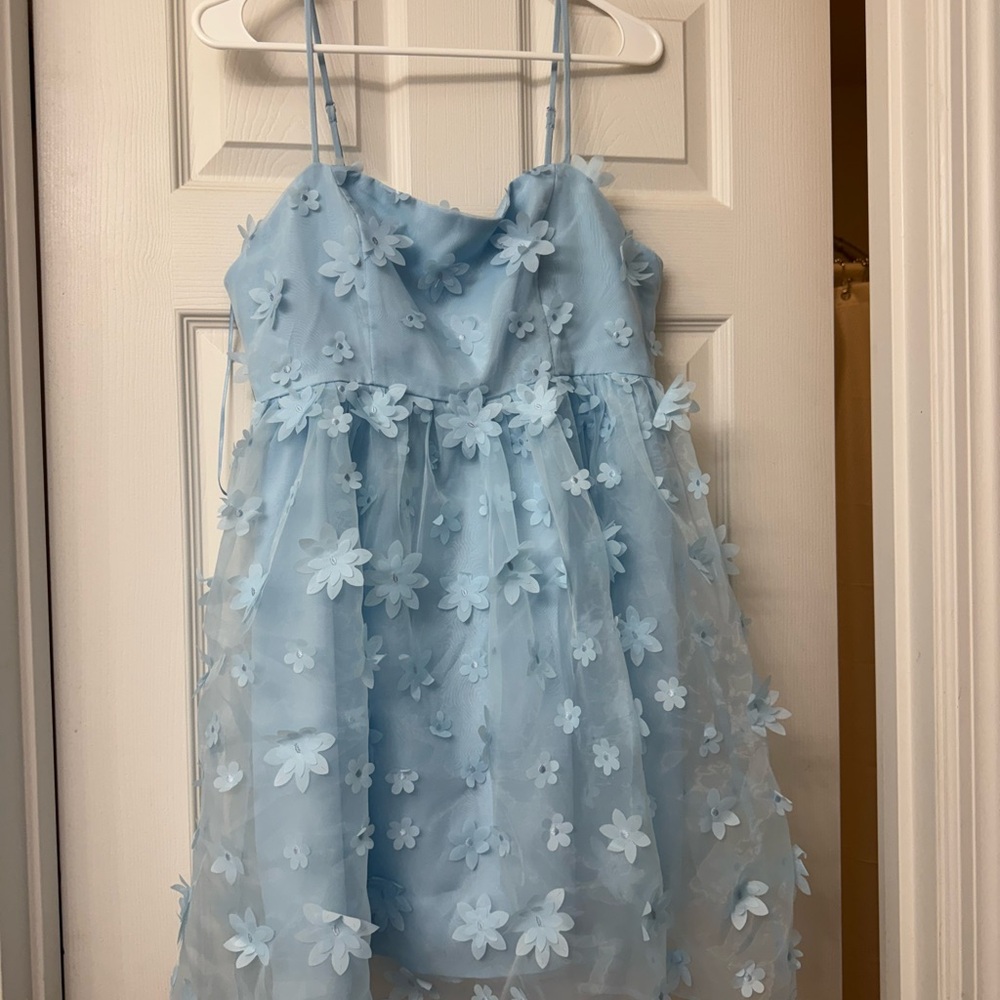 windsor light blue babydoll dress